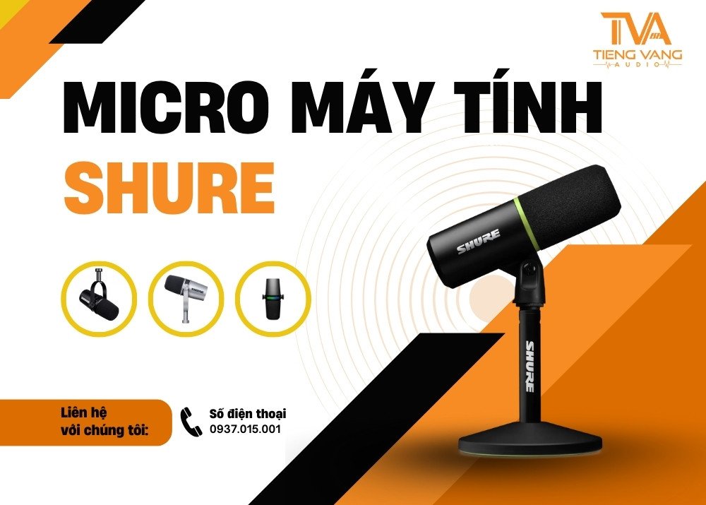 micro Shure chuyên nghiệp bền bỉ cho máy tính laptop