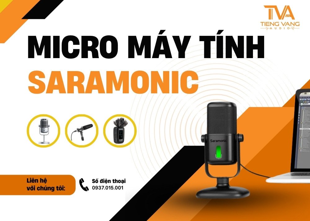 micro thu âm Saramonic nhỏ gọn kết nối máy tính laptop chất lượng cao