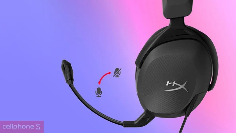 Microphone chống ồn với tính năng xoay để tắt tiếng trên tai nghe HyperX Cloud Stinger Core II