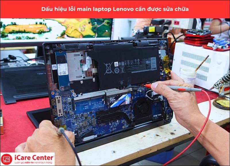 Minh họa các nguyên nhân phổ biến khiến mainboard laptop Lenovo bị hư hỏng, cần được thay thế.
