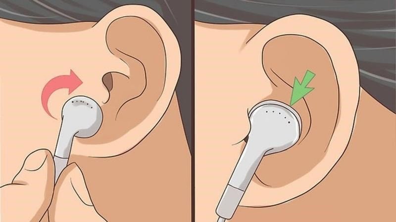 minh họa cách đeo tai nghe Baseus Earbuds để có trải nghiệm thoải mái