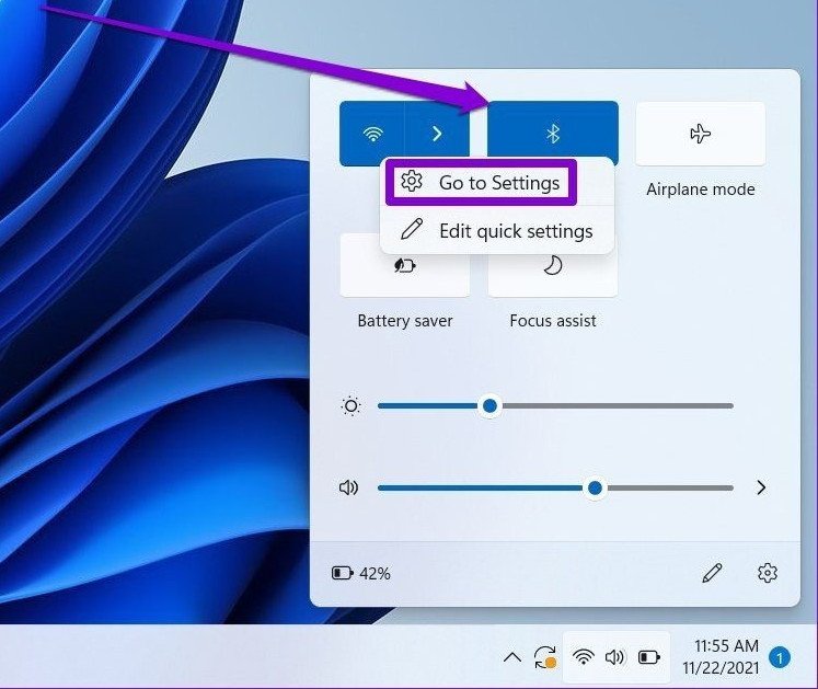 Mở cài đặt Bluetooth để khắc phục lỗi tai nghe không nghe được Win 11.