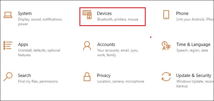 Mở cài đặt Devices trong Windows Settings để bắt đầu kết nối AirPods