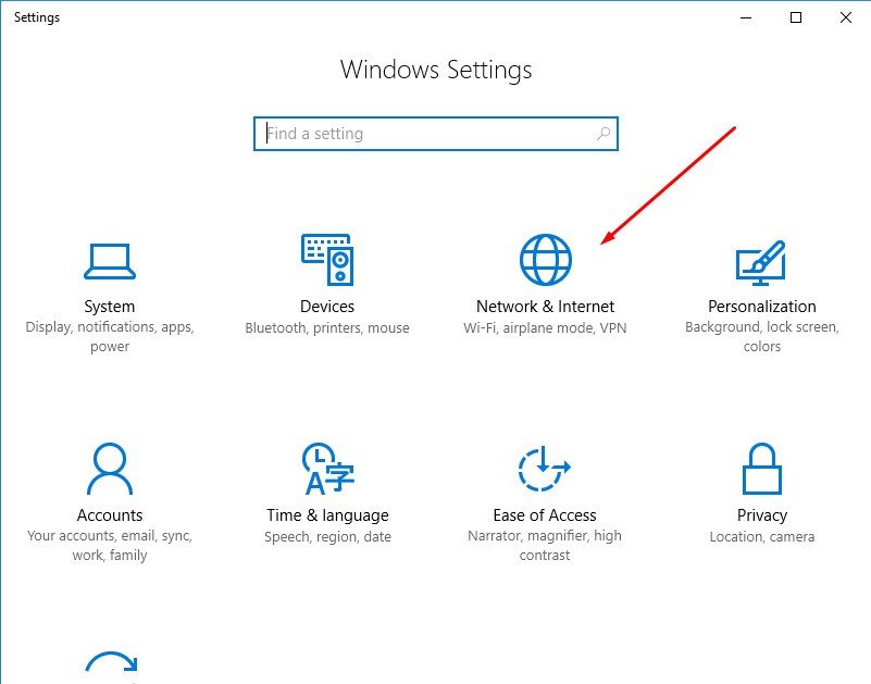 Mở cài đặt mạng và Internet trong Windows để kiểm tra chế độ máy bay.