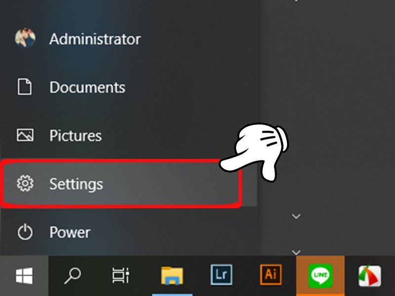 Mở cài đặt (Settings) trên Windows 10 để cấu hình gõ tiếng Việt có dấu trên laptop