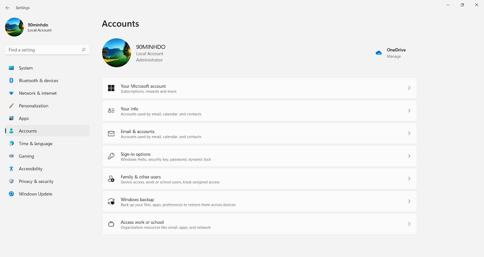 Mở cài đặt Sign-in Options để bắt đầu cài mật khẩu cho laptop Lenovo