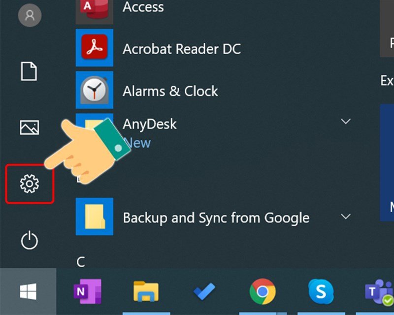 Mở cài đặt trên laptop Windows để điều chỉnh thời gian thủ công
