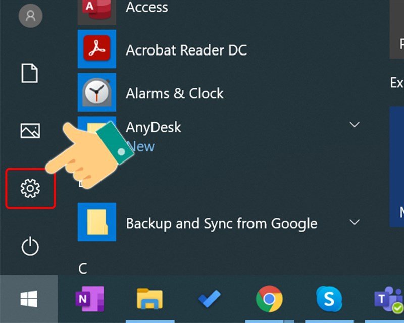 Mở cài đặt trên máy tính để tắt chế độ ngủ laptop