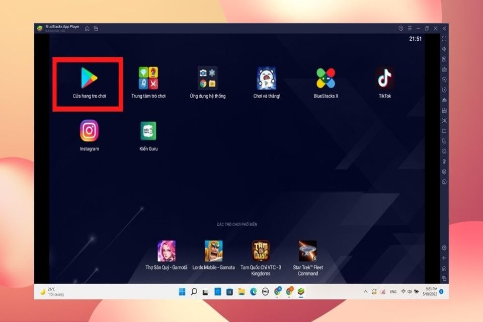 Mở CH Play trong BlueStacks