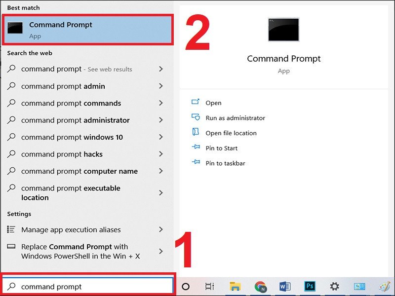 Mở Command Prompt (CMD) để tìm pass Wi-Fi trên laptop Windows