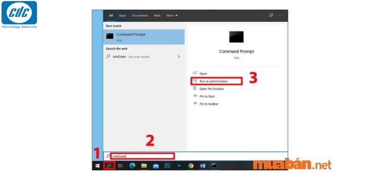 Mở Command Prompt để sửa lỗi màn hình laptop HP bị tối đen