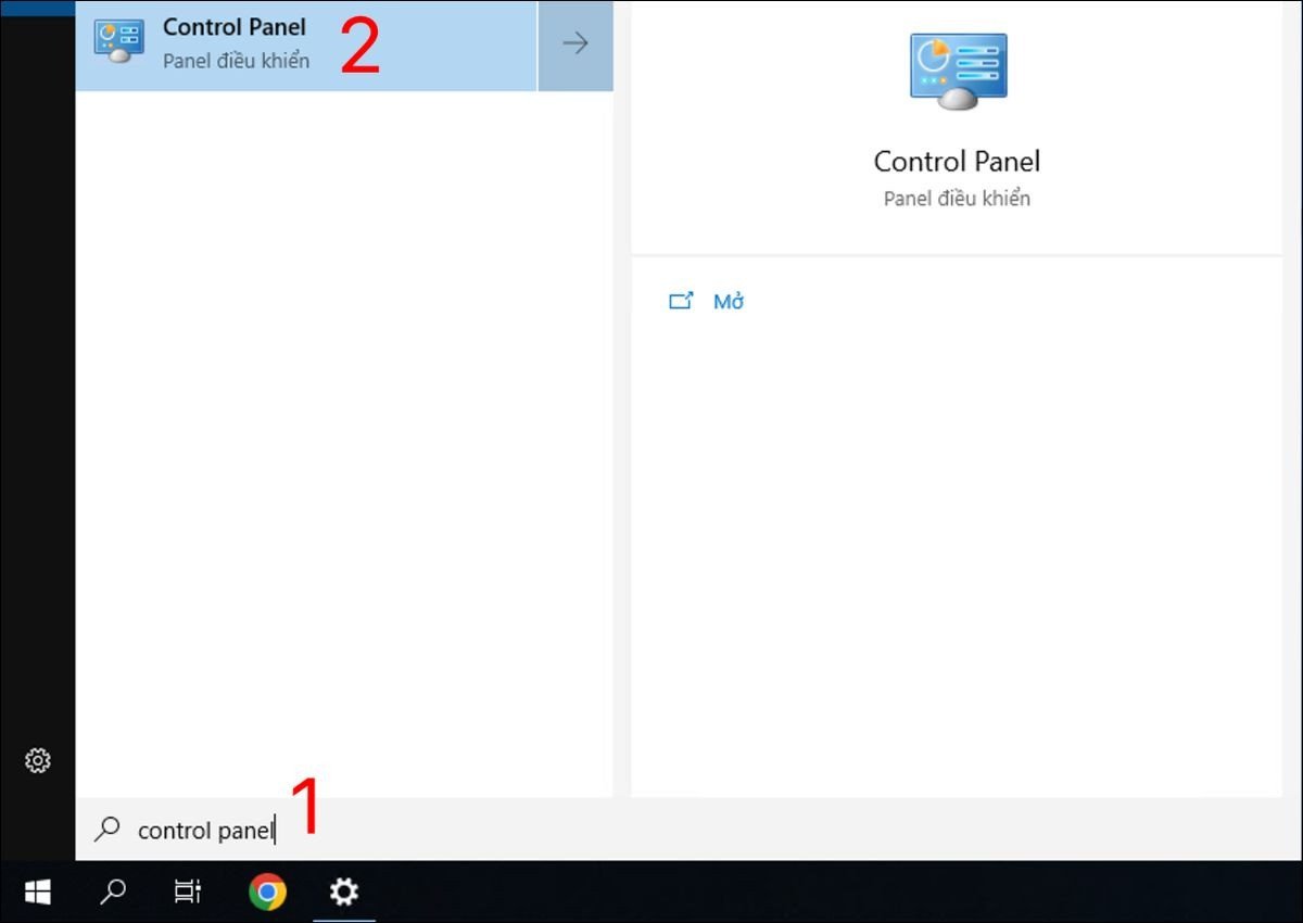 Mở Control Panel để đổi tên laptop Win 11