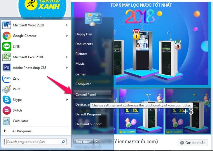 Mở Control Panel để quản lý và gỡ bỏ các chương trình không sử dụng.