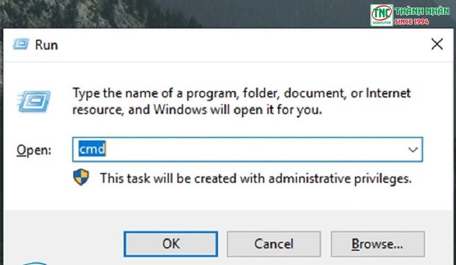 Mở cửa sổ Command Prompt để kiểm tra tình trạng pin laptop Dell
