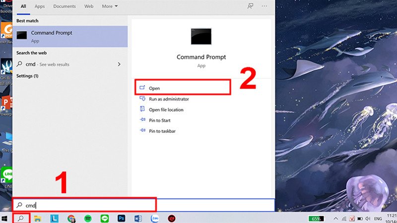 Mở cửa sổ Command Prompt trên Windows