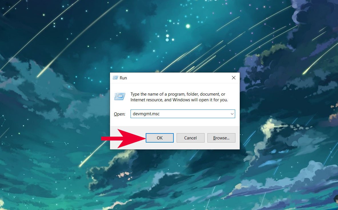 Mở Device Manager để cập nhật driver âm thanh
