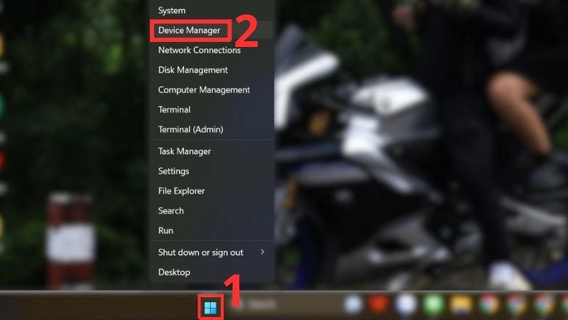 Mở Device Manager để thực hiện cách chỉnh bàn phím laptop về mặc định