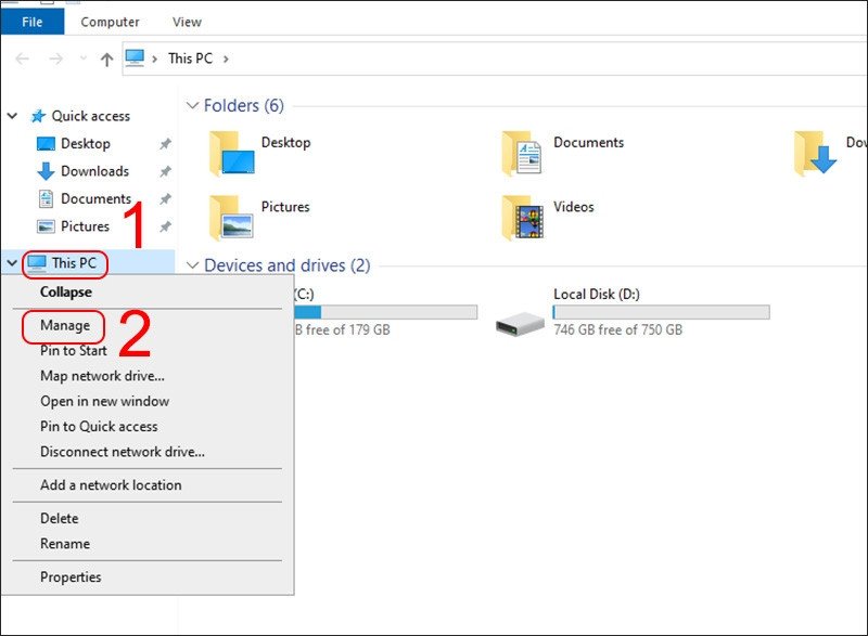 Mở Device Manager qua Computer Management