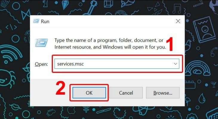 Mở dịch vụ Windows bằng lệnh services.msc để sửa lỗi mạng