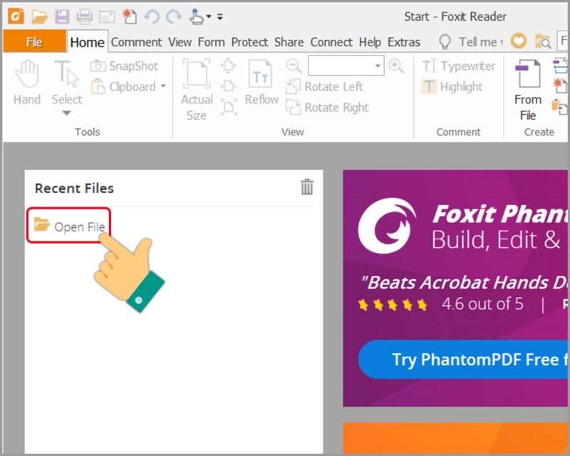 Mở file PDF trong Foxit Reader