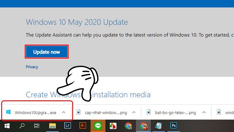 Mở file Windows10Upgrade trong thư mục tải xuống để cập nhật hệ điều hành