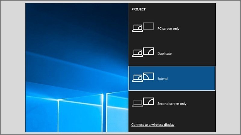Mở Menu Project và chọn chế độ hiển thị cho màn hình phụ laptop