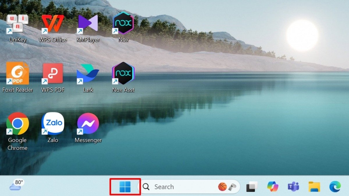 Mở Menu Start để truy cập Microsoft Store trên laptop Win 10