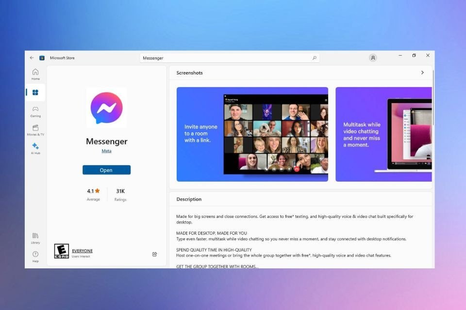 Mở Messenger sau khi tải xong