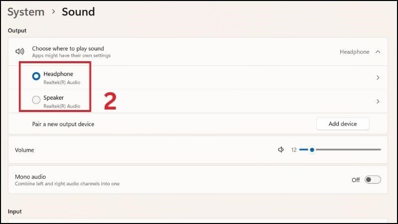 Mở Properties của thiết bị phát âm thanh để thay đổi định dạng