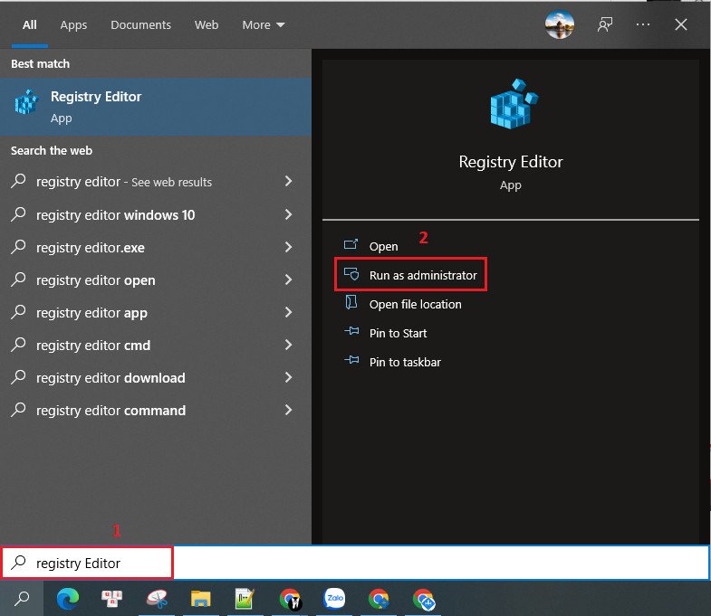 Mở Registry Editor để điều chỉnh ứng dụng chạy nền