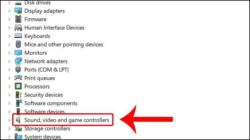 Mở rộng mục Sound, video and game controllers