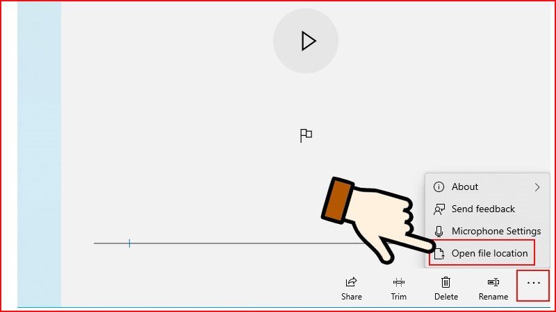 Mở thư mục chứa file ghi âm trên laptop Windows 10
