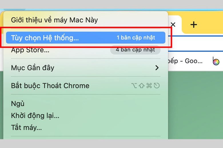 Mở Tùy chọn hệ thống trên Macbook