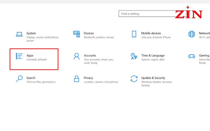 Mở ứng dụng Cài đặt để gỡ bỏ ứng dụng gây lỗi laptop bị treo Restarting
