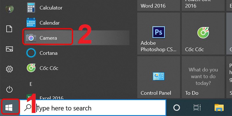 Mở ứng dụng Camera trên laptop HP