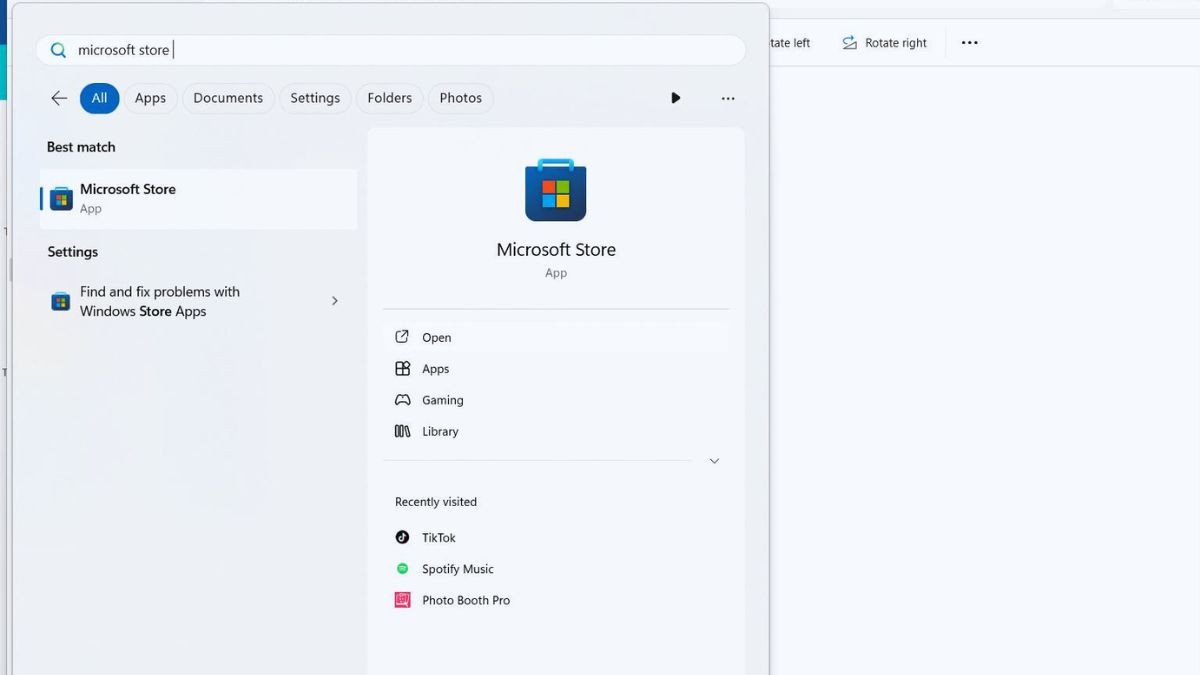Mở ứng dụng Microsoft Store để tải TikTok cho laptop Win 10