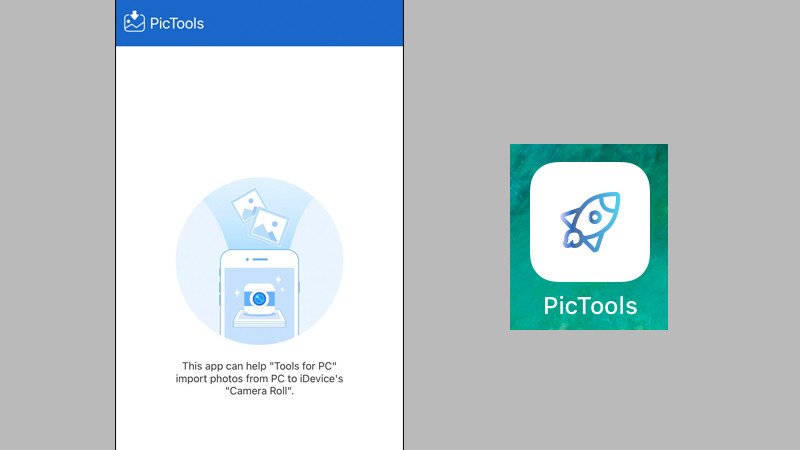 Mở ứng dụng Pic Tools trên iPhone để hoàn tất chuyển ảnh