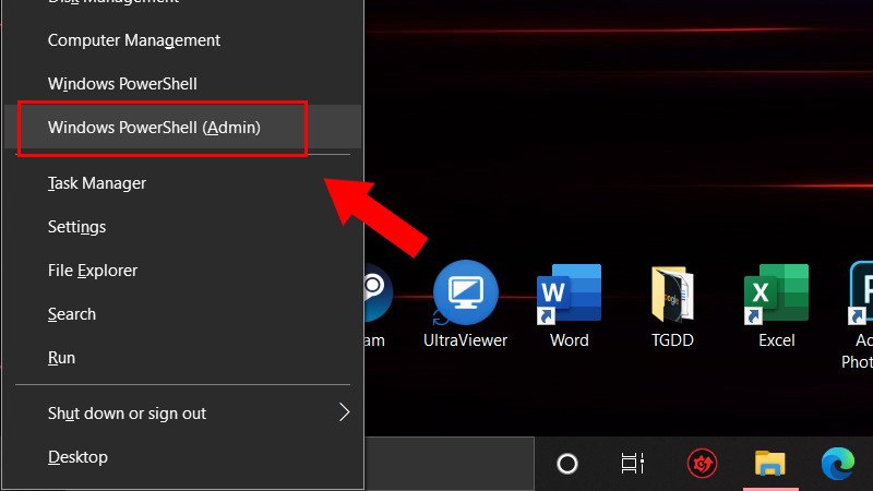 Mở Windows PowerShell với quyền quản trị viên để kiểm tra chai pin laptop Dell