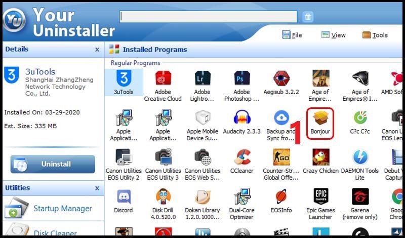 Mở Your Uninstaller và chọn ứng dụng muốn xóa trên máy tính.