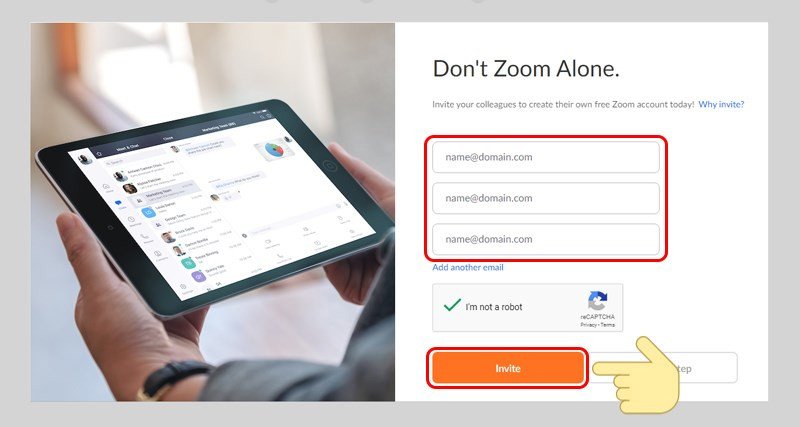Mời người tham gia cuộc họp Zoom qua email