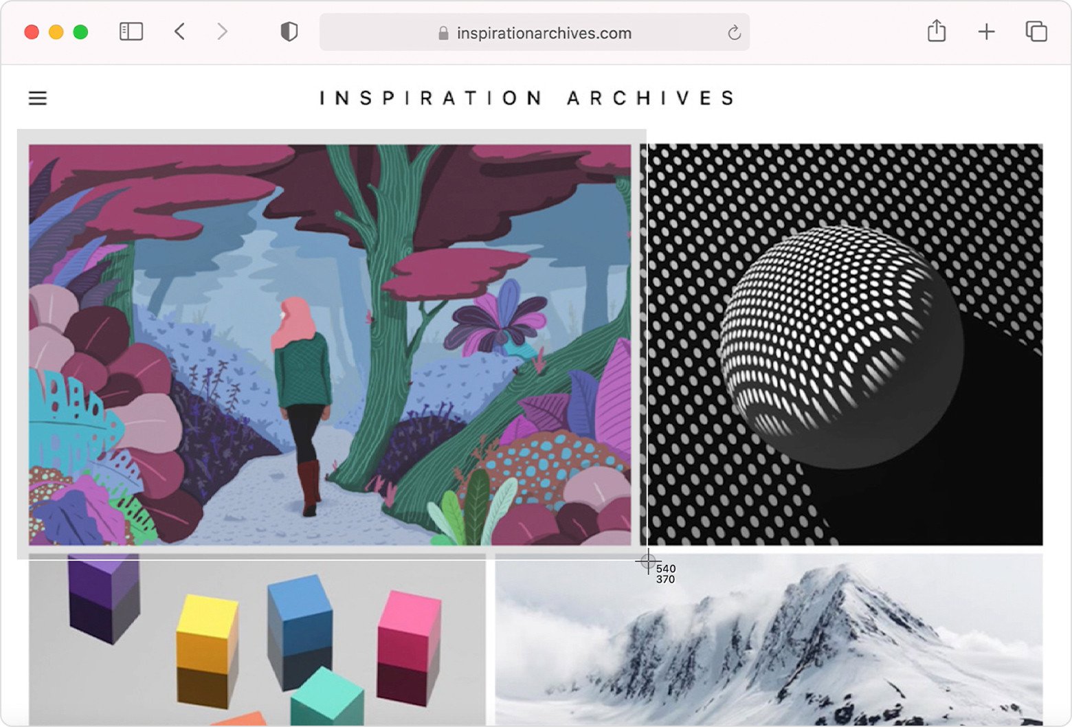 Một ảnh chụp màn hình mẫu trên hệ điều hành MacOS Big Sur, hiển thị trình duyệt Safari với một phần nội dung đã được chọn để chụp.