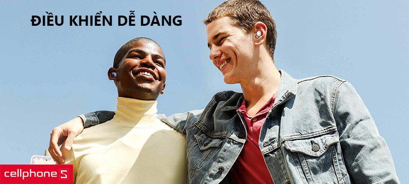 Một bàn tay đang chạm vào tai nghe Samsung Buds Pro, biểu thị tính năng điều khiển cảm ứng và tích hợp Spotify thông minh