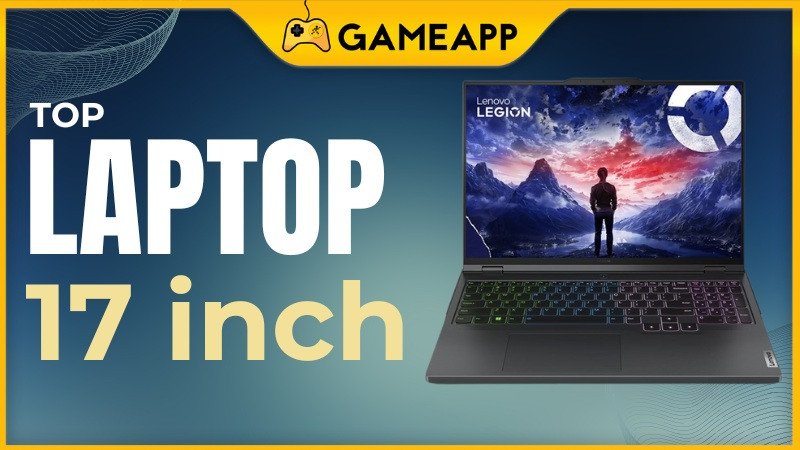 Một chiếc laptop màn hình 17 inch màu xám bạc đang hiển thị giao diện làm việc