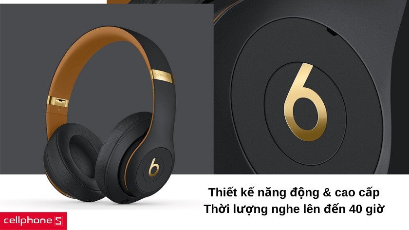 Một chiếc tai nghe Beats Studio 3 màu đỏ nổi bật, thể hiện thiết kế chụp tai êm ái và năng động của dòng sản phẩm này