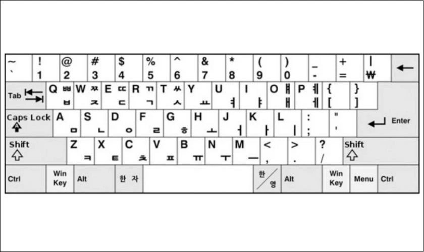 Một người dùng đang chăm chú gõ trên bàn phím laptop tiếng Hàn, minh họa sự cần thiết của việc nắm vững bố cục phím.