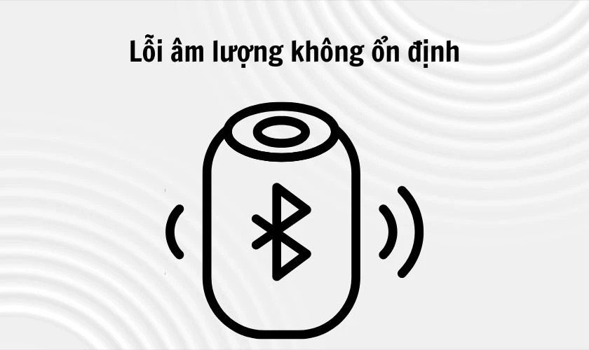 Một người dùng đang kiểm tra kết nối Bluetooth trên điện thoại với loa mini, hiển thị thông báo lỗi âm lượng không ổn định