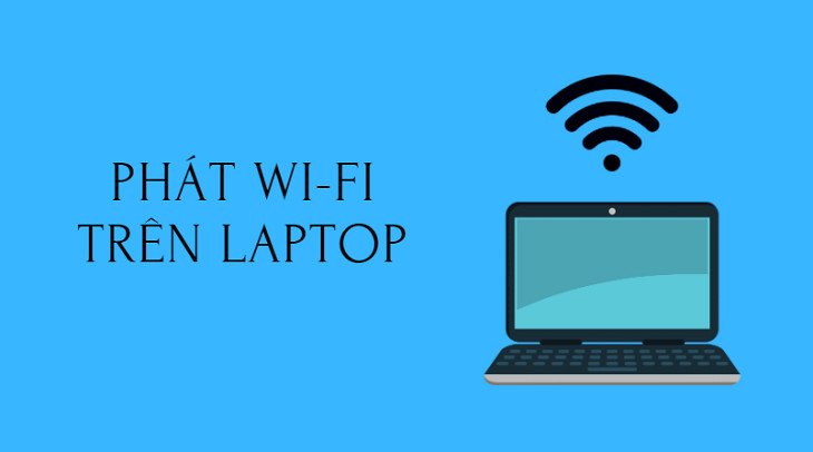 Một người phụ nữ trẻ đang sử dụng laptop để làm việc tại nhà, với các biểu tượng kết nối mạng không dây