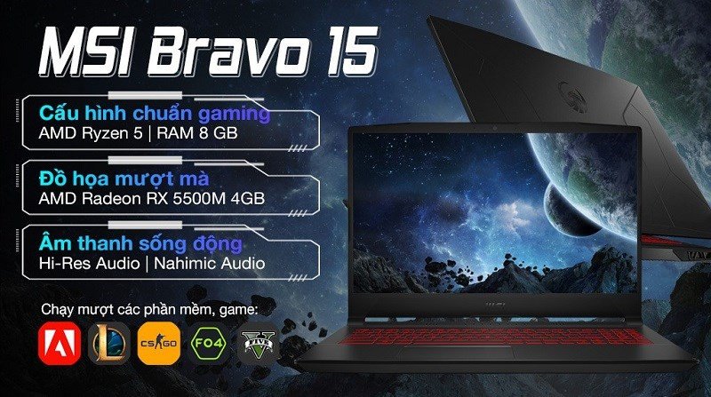 MSI Gaming Bravo 15 B5DD R5 với chip AMD