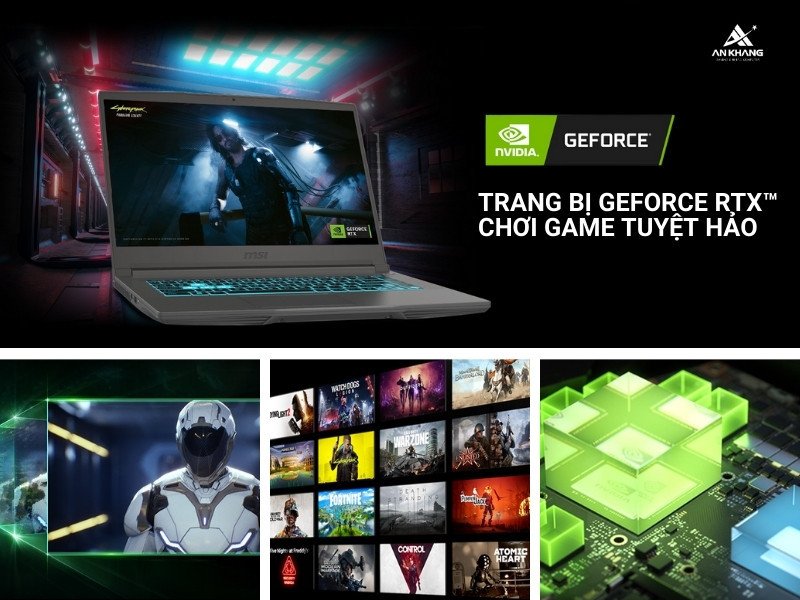 MSI Thin 15 B12UC 1416VN trang bị card đồ họa rời RTX 3050 mạnh mẽ