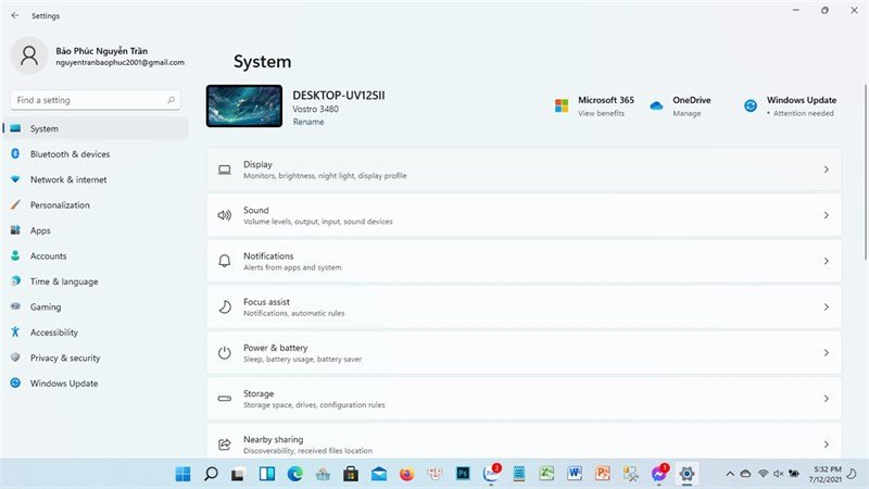Mục Display trong Settings để tùy chỉnh tần số quét màn hình